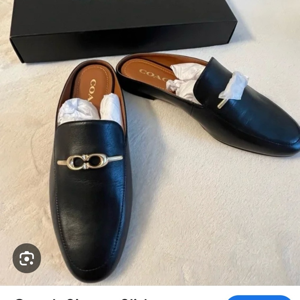 Women's Coach Black Leather Sienna Mules size 9.5 - Picture 4 of 4